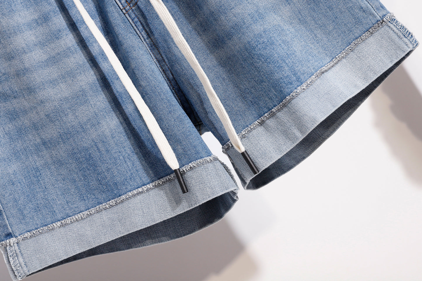 Women’s Stretch Denim Shorts with Drawstring Waist
