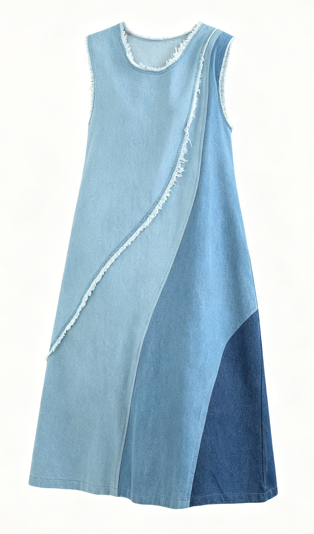 Women's Casual Sleeveless Denim Midi Dress Loose with Pockets