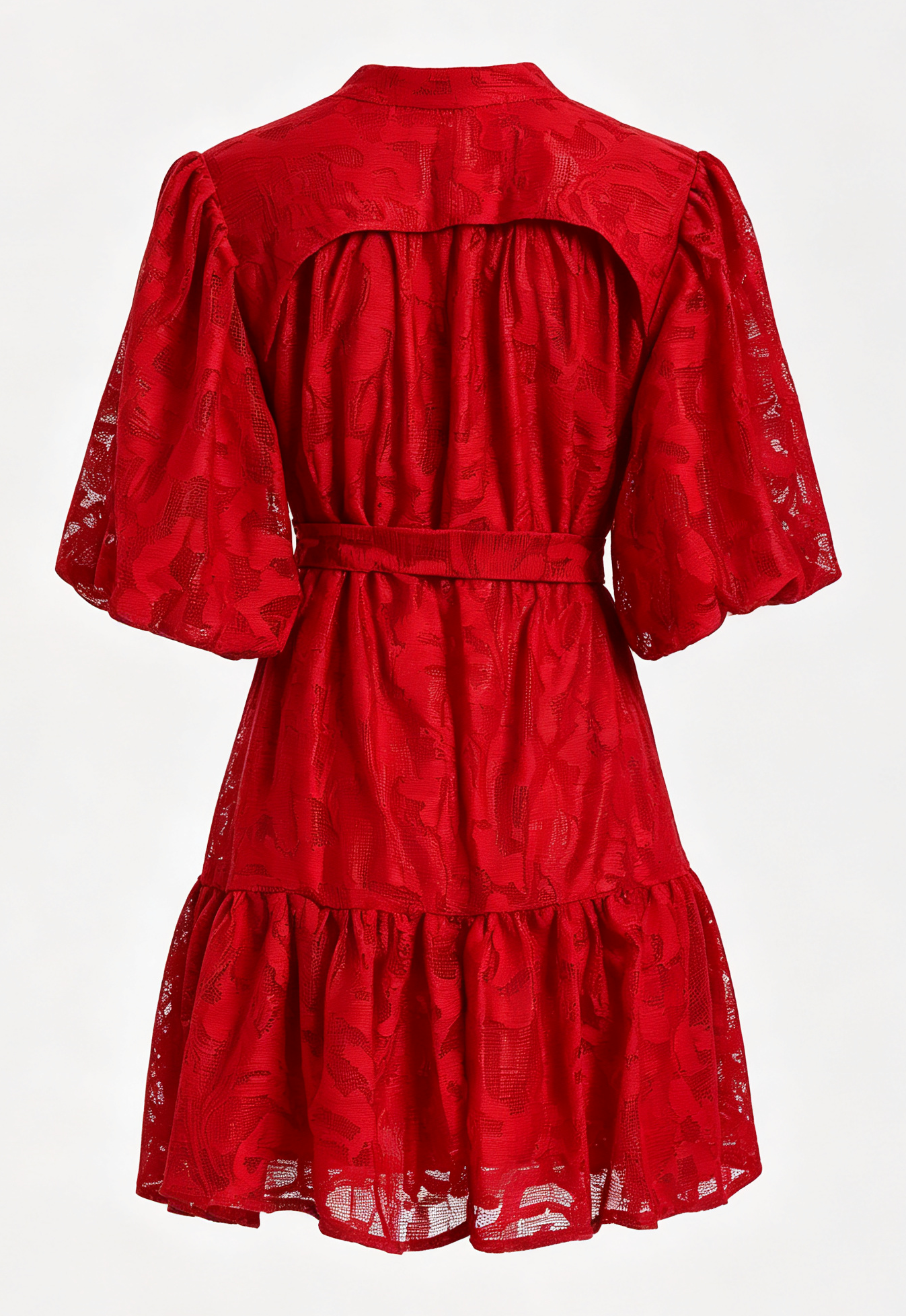 Red Romantic Summer Mini Dress - LAI MENG FIVE CATS