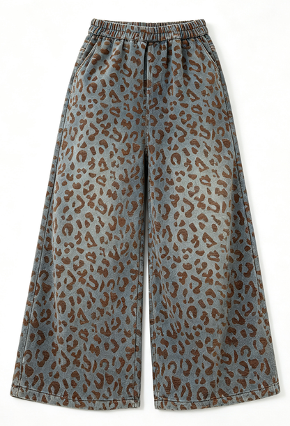 Aspen Leopard Wide Leg Jeans