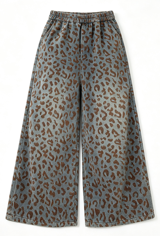 Aspen Leopard Wide Leg Jeans