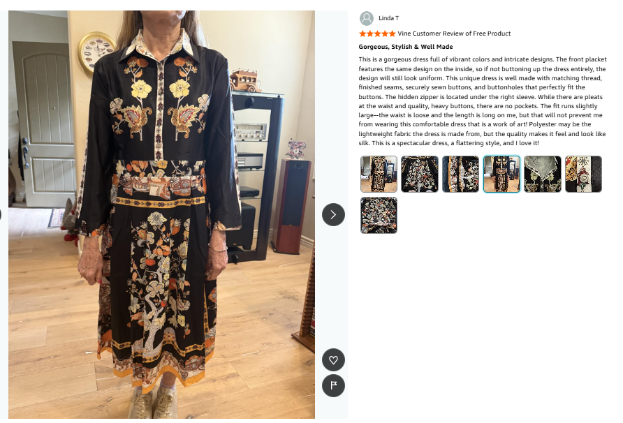 Women's 3/4 Sleeve Floral Print  Midi Dress - LAI MENG FIVE CATS