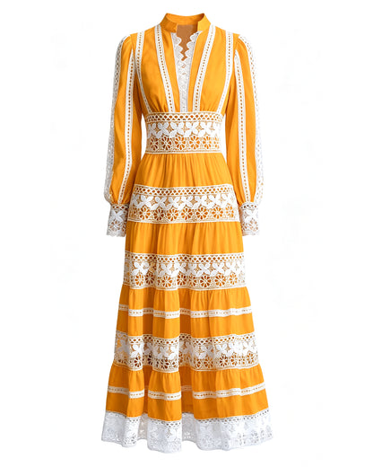 Butter Yellow Lace Maxi Dress | Palm Springs Golden Hour Style