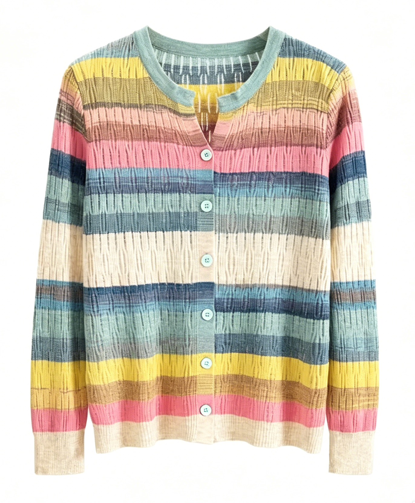 Colorful Stripe Open-Knit Cardigan – Lightweight Summer Layer