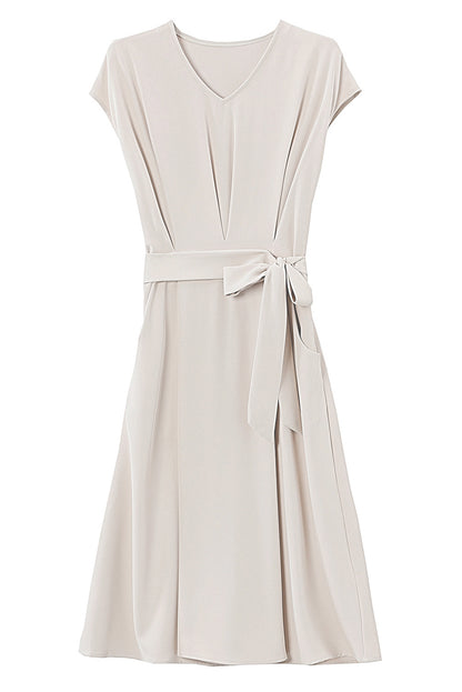 Relaxed Belted Midi Dress with Pockets