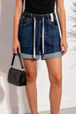 Women’s Stretch Denim Shorts with Drawstring Waist