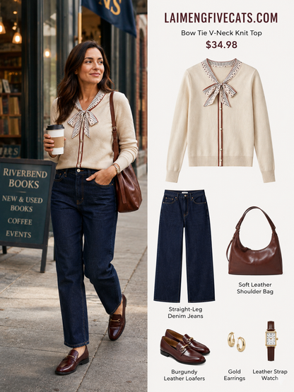 Early Fall Outfit for Women | Soft Lightweight Knit - LAI MENG FIVE CATS