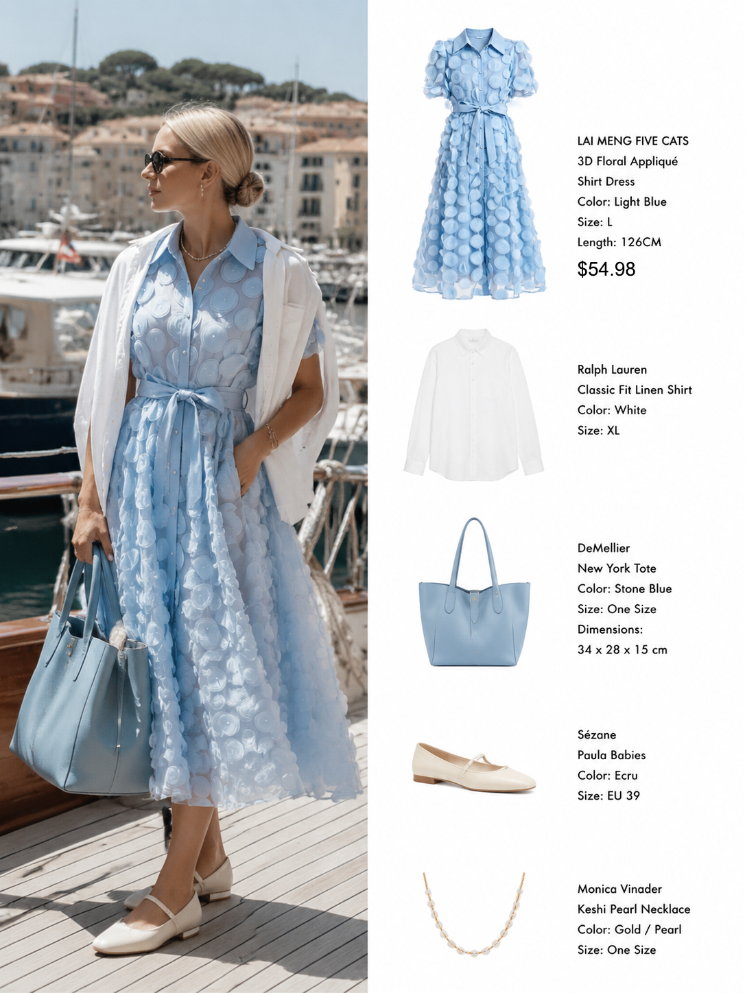 Blue 3D Floral Midi Dress