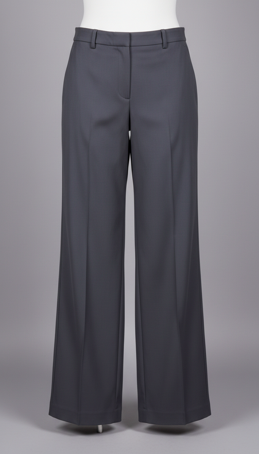 Charcoal Slate Technical Wide-Leg Trousers