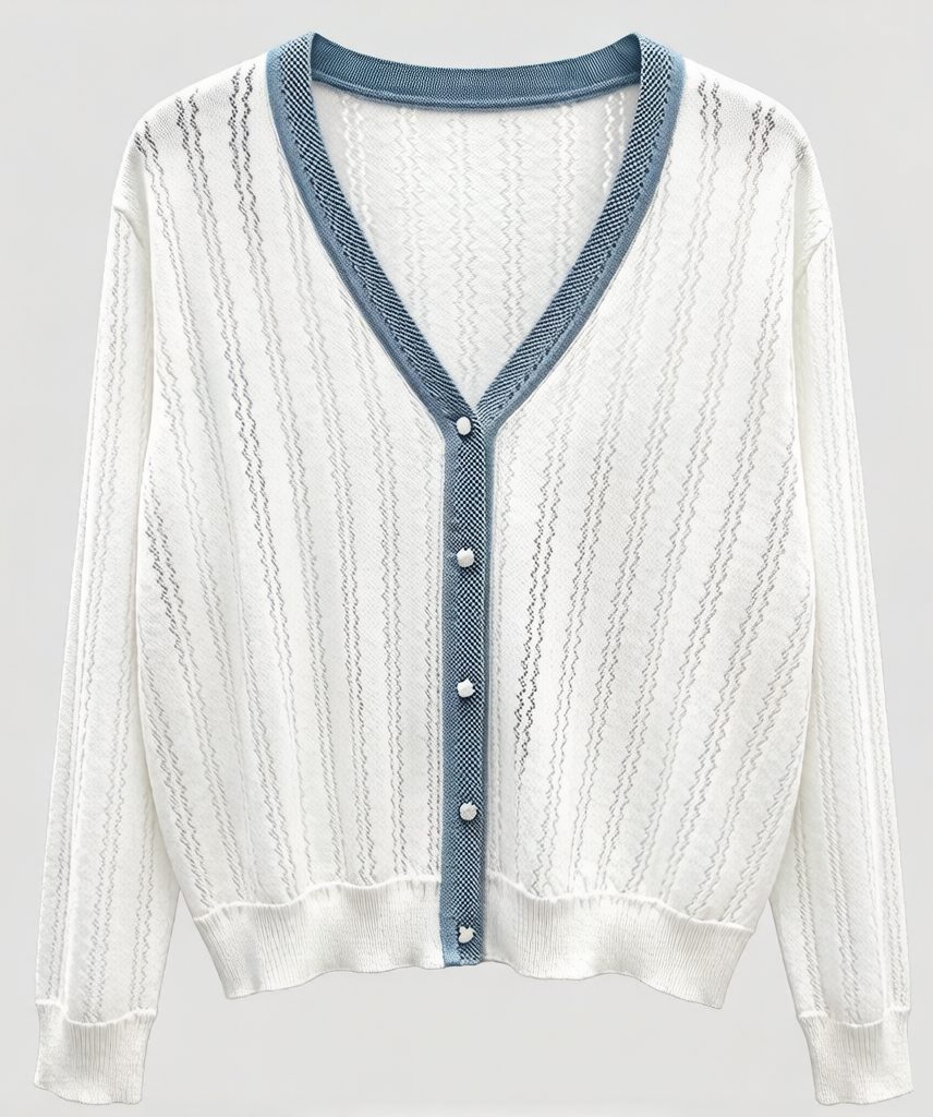 Lightweight Pointelle Knit Cardigan