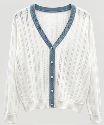 Lightweight Pointelle Knit Cardigan