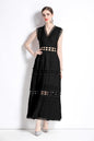 Womens Lace Sleeveless Maxi Dress