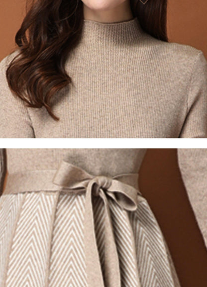 Elegant Knit Pullover Midi Dress