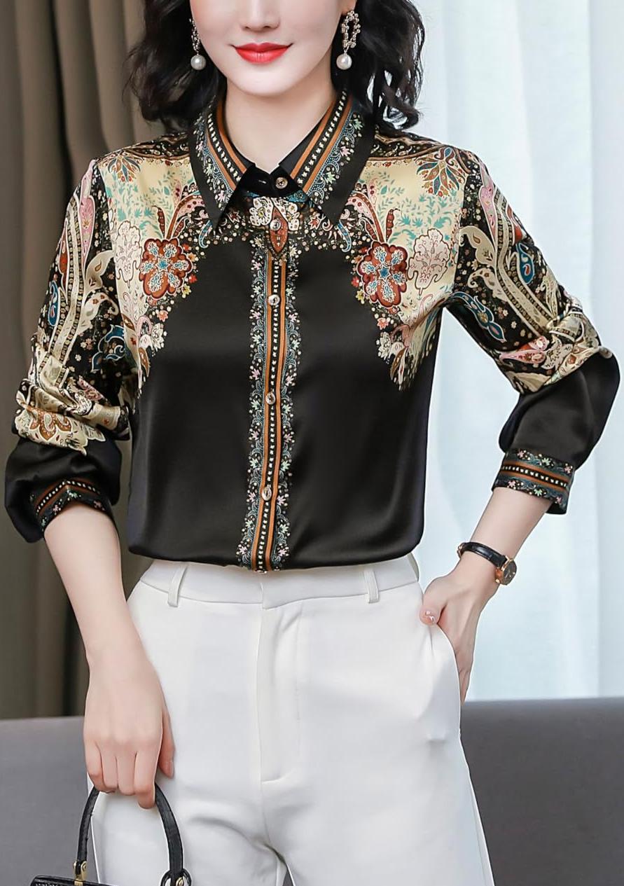 Women's Shirt Floral Print Button Blouse