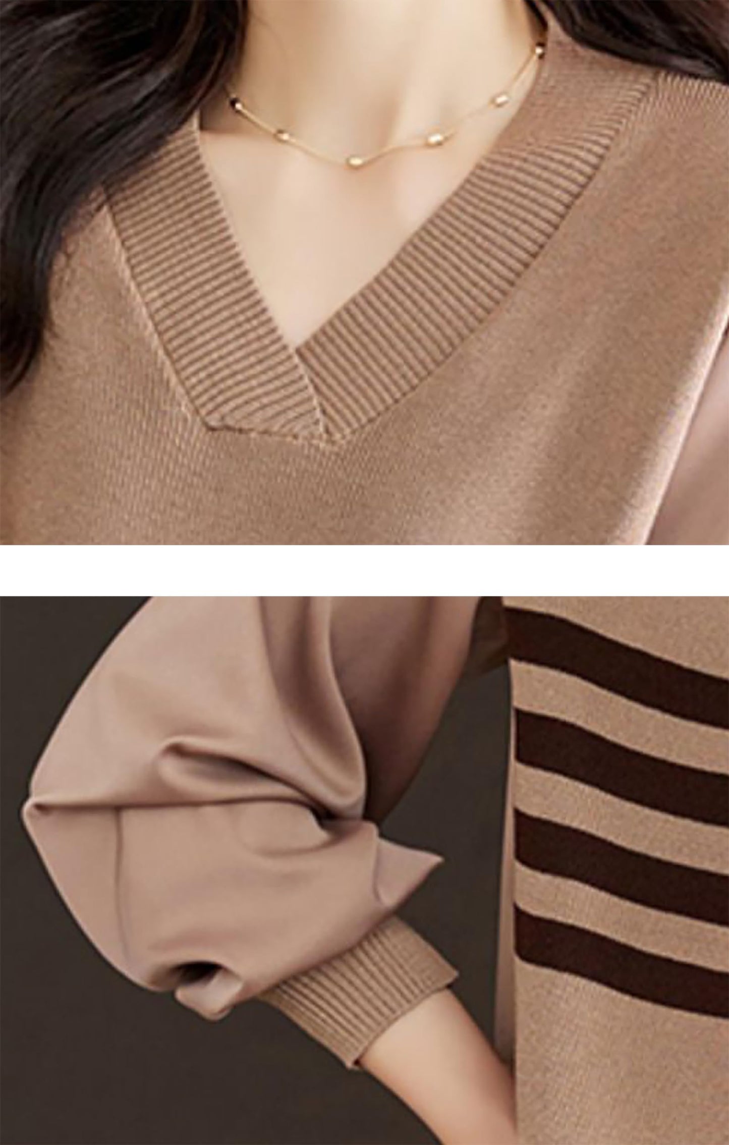 Pullover Striped Pattern Fashion Trend Tops