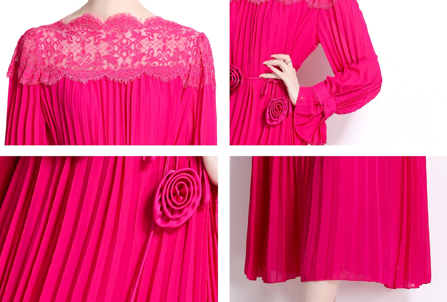 Bell Sleeves Lace Flowy Maxi Dress