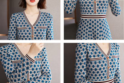 Women's 2023 Fall Casual Sweater Knit A-line Mini Dress