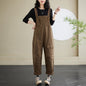 Strap Straight Wide Leg Stretchy Loose Bib Overalls