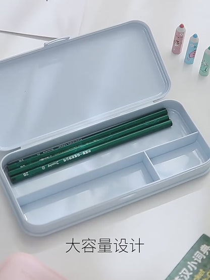 Large-capacity student stationery box, multi-color, simple, high-looking, multi-functional storage pencil box