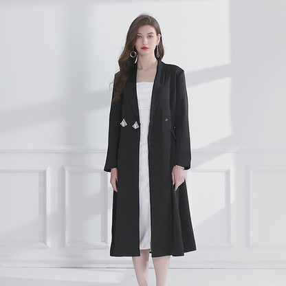 Women's Retro Elegant Cardigan Long Sleeve Solid Coat