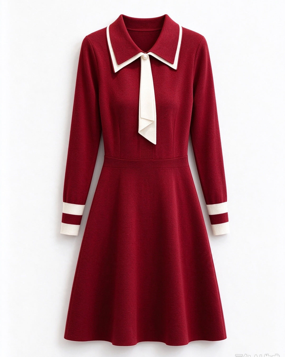 27795 Tie-Neck Knit Dress – Elegant Fall Dress for Women