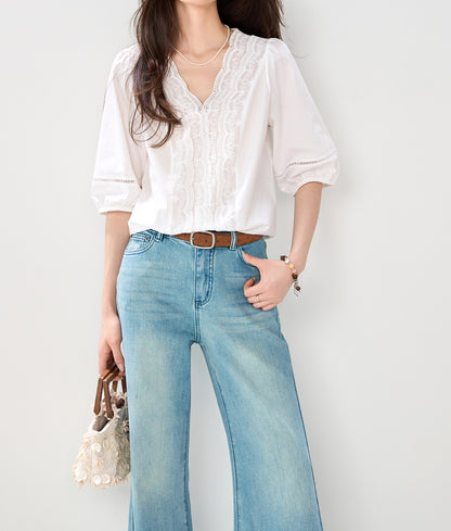 Romantic Lace V-Neck Blouse | Weekend Escape Collection