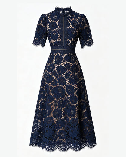 Elegant Lace Midi Dress |  Special Occasion Dress