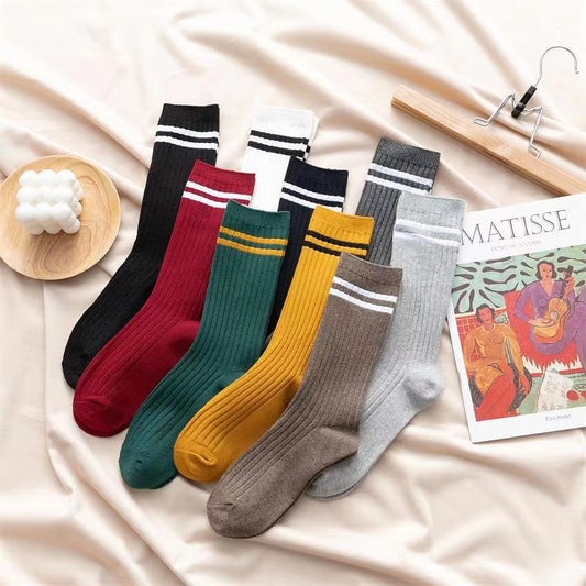 Multiple Colour Cotton Socks (a set of five pairs) - LAI MENG FIVE CATS