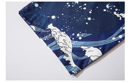 Blue Fish Japanese kimono Cardigan - LAI MENG FIVE CATS