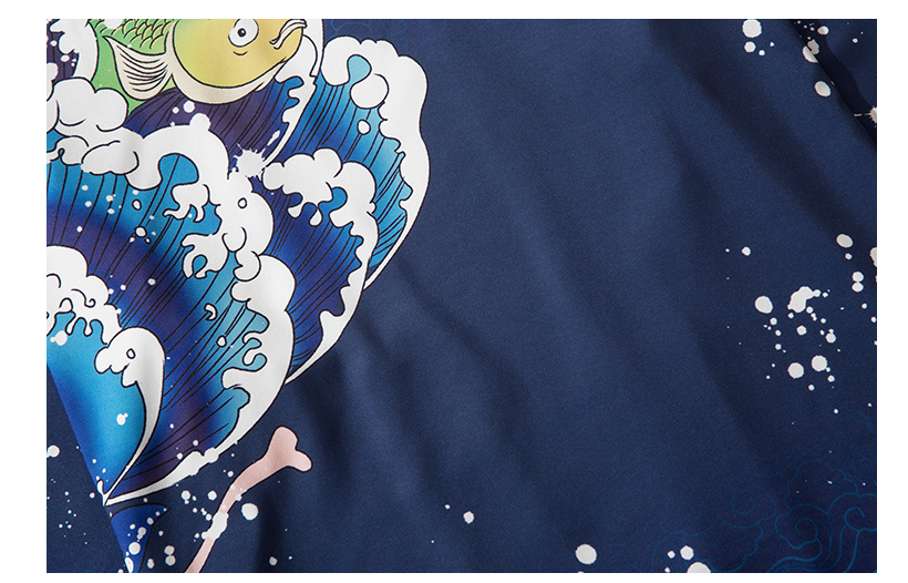 Blue Fish Japanese kimono Cardigan - LAI MENG FIVE CATS