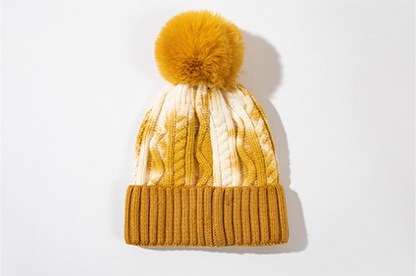 Womens Winter Knitted Hairball Hat Warm Knit Multiple Colors To Choose From - LAI MENG FIVE CATS