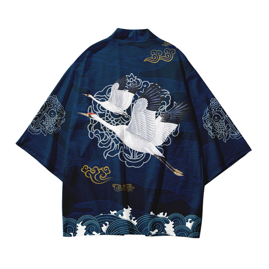 Black Crane Japanese kimono Cardigan