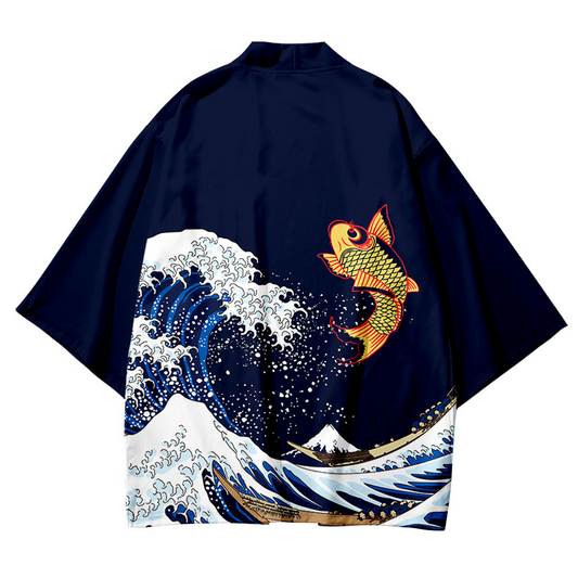 Blue Fish Japanese kimono Cardigan
