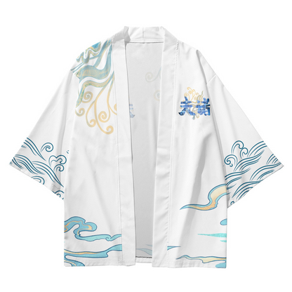 White Deer Japanese kimono Cardigan