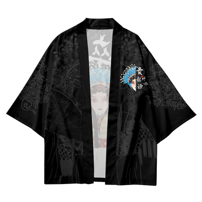 Black Chinese Opera kimono Cardigan
