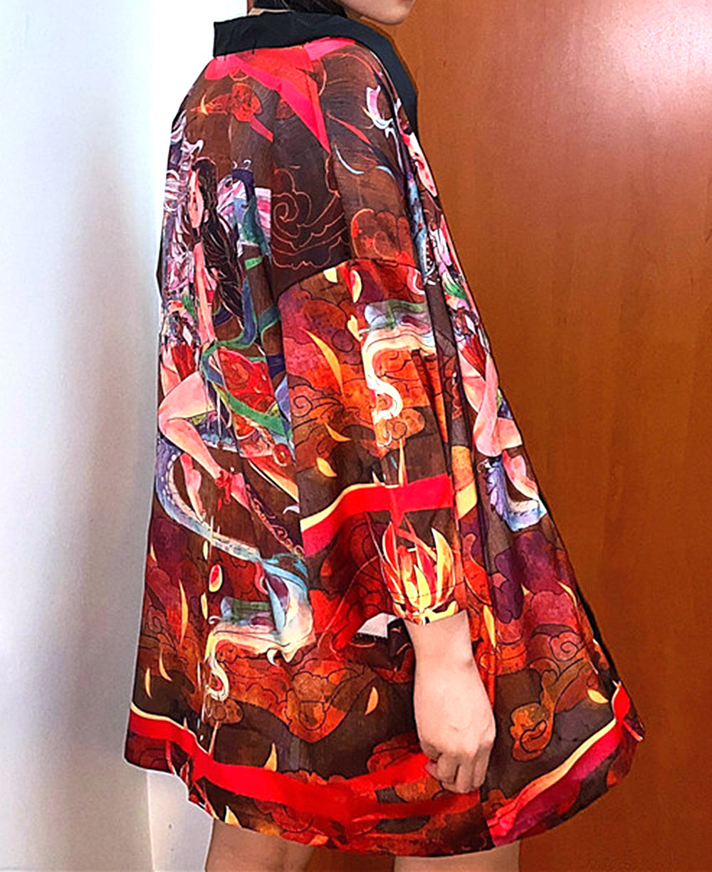 Japanese Red Devil Girl  Kimono Cardigan - LAI MENG FIVE CATS