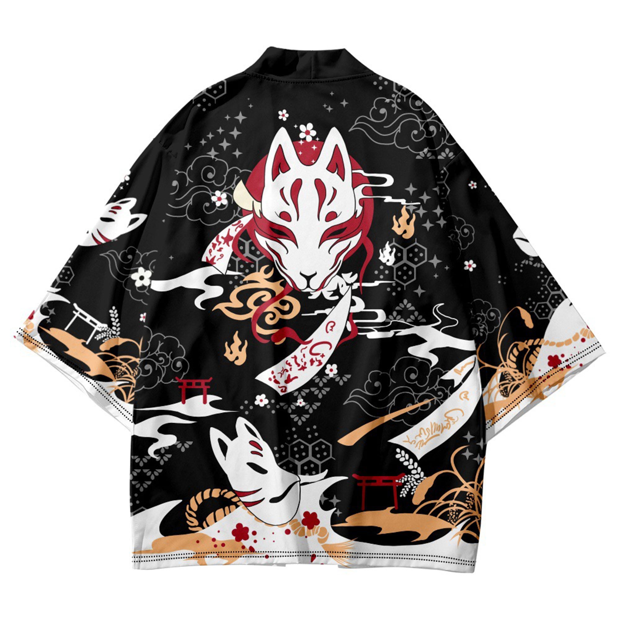 Black Fox Mask Kimono Cardigan – LAI MENG FIVE CATS