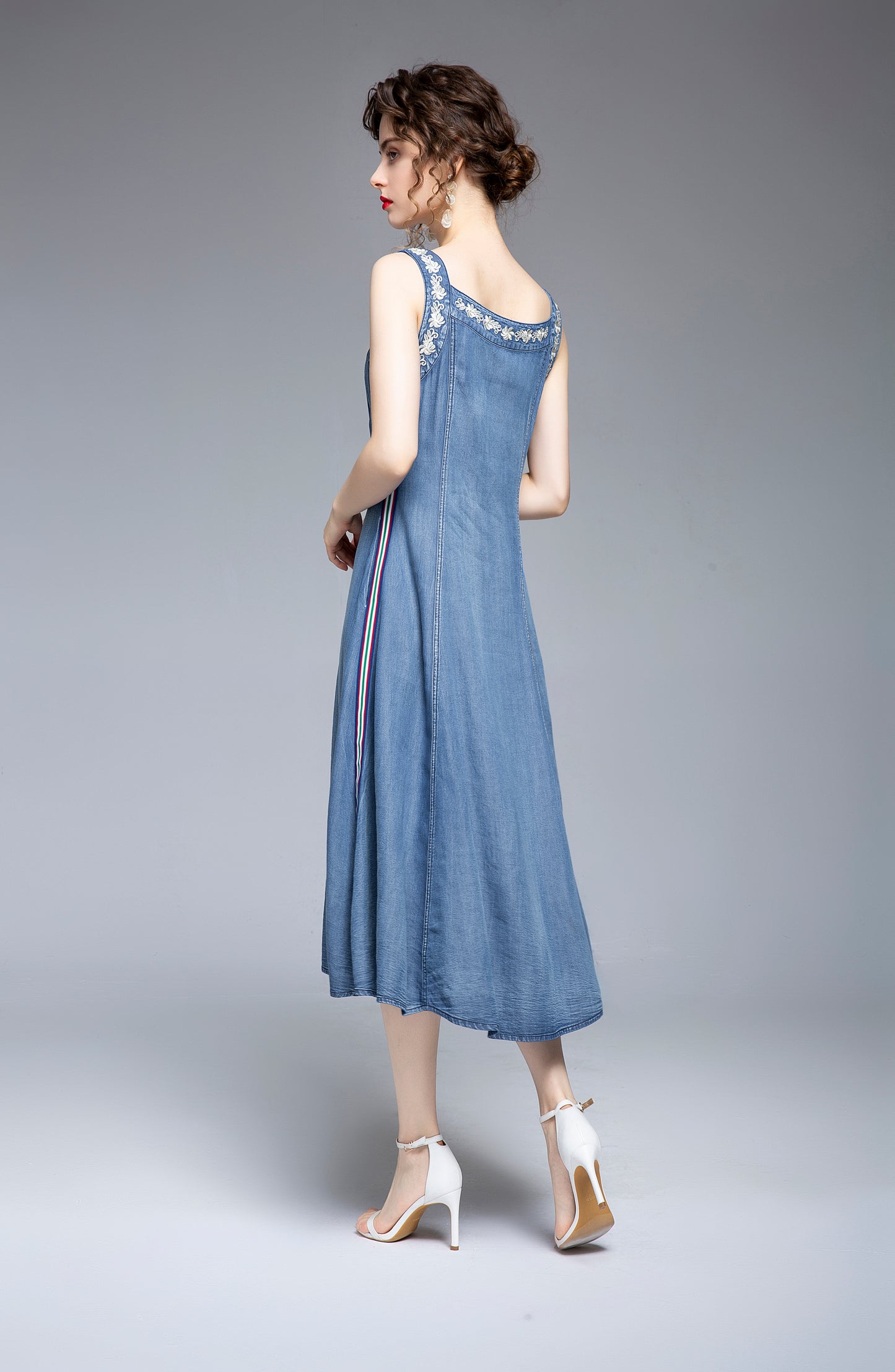 Light Blue Denim Suspender Dress