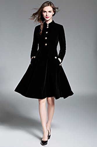 Dark in Love Long Black Hooded Velvet Coat Dress | gothicshop