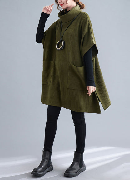 Green Loose fit High Neck Knit Dress